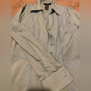 Light Blue, NINE WEST Button Up - Size 10